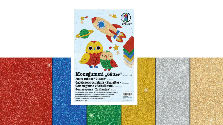 Bloc de caoutchouc mousse paillettés 20x30cmx2mm